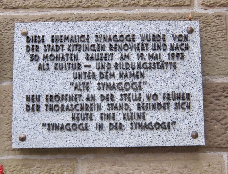 Former Synagogue Marker - second panel image. Click for full size.