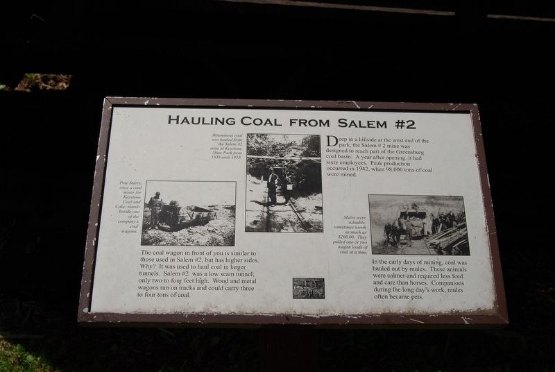 Hauling Coal From Salem #2 Marker image. Click for full size.