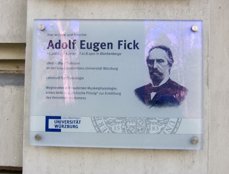 Adolf Eugen Fick Marker image. Click for full size.