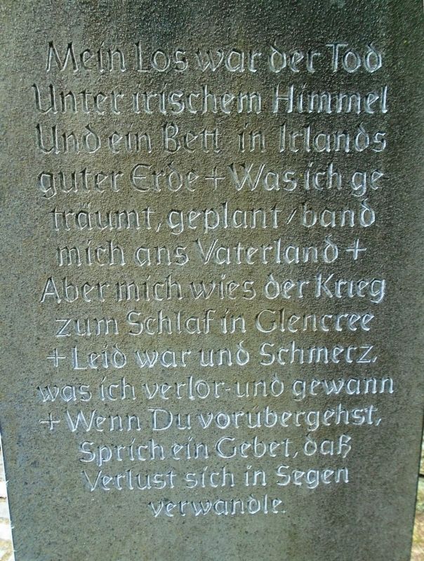 Stan O'Brien German Poem in the German Military Cemetery, Glencree image. Click for full size.