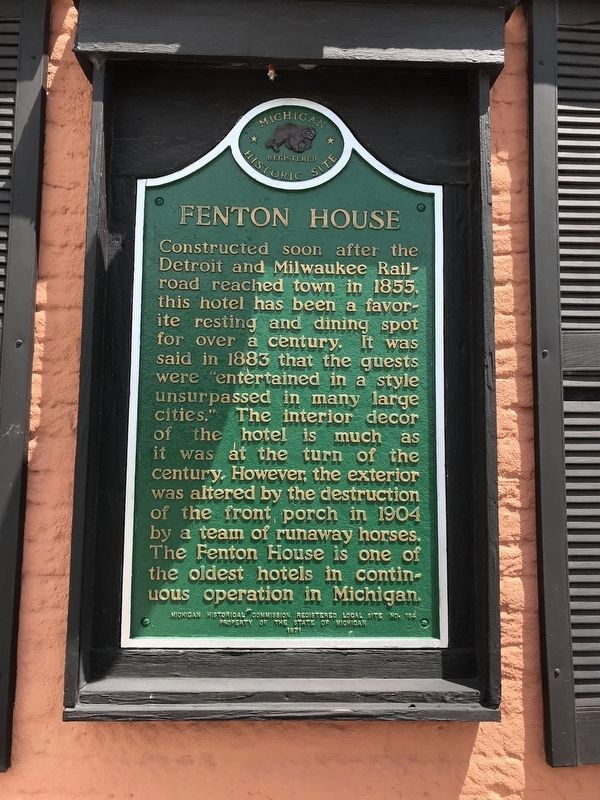 Fenton House Marker - updated photo of restored marker. image. Click for full size.