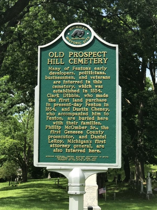 Old Prospect Hill Cemetery Marker image. Click for full size.