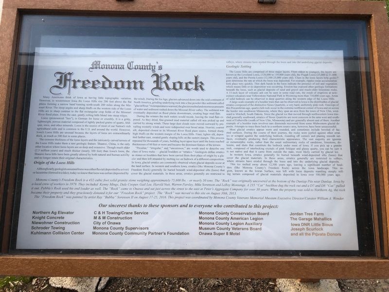 Onawa Freedom Rock Veterans Memorial image. Click for full size.