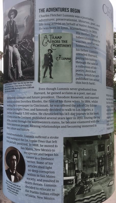 Charles Lummis Marker. Click for full size. Charles Lummis Marker image. Click for full size.