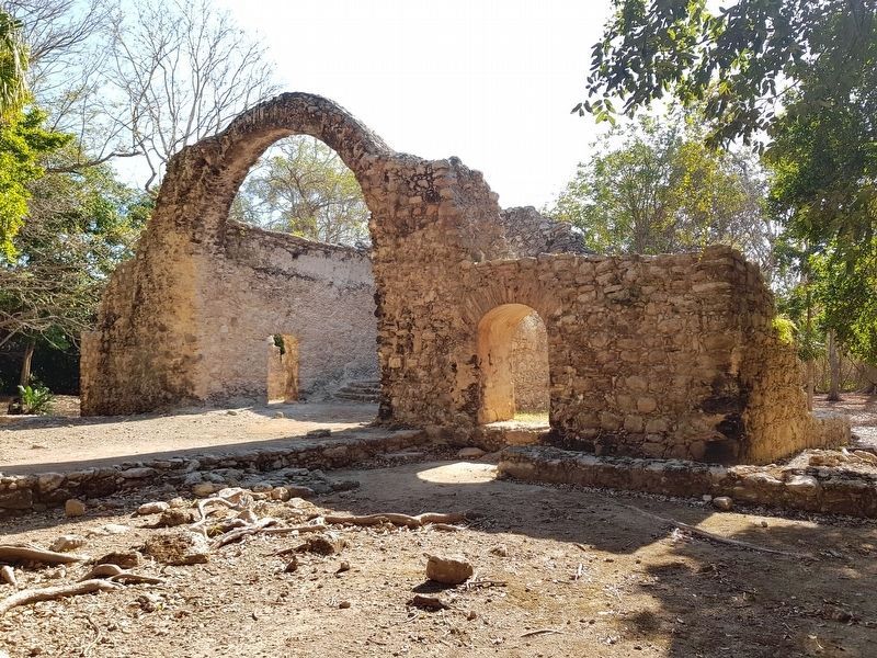 The 16th century Spanish chapel remains at the Oxtankah Archaeological Site image. Click for full size.