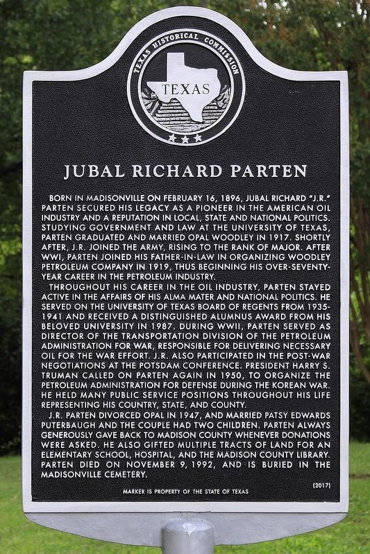 Jubal Richard Parten Marker image. Click for full size.