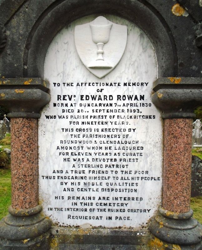 Rev<sup><u>d</u></sup> Edward Rowan Memorial Marker image. Click for full size.