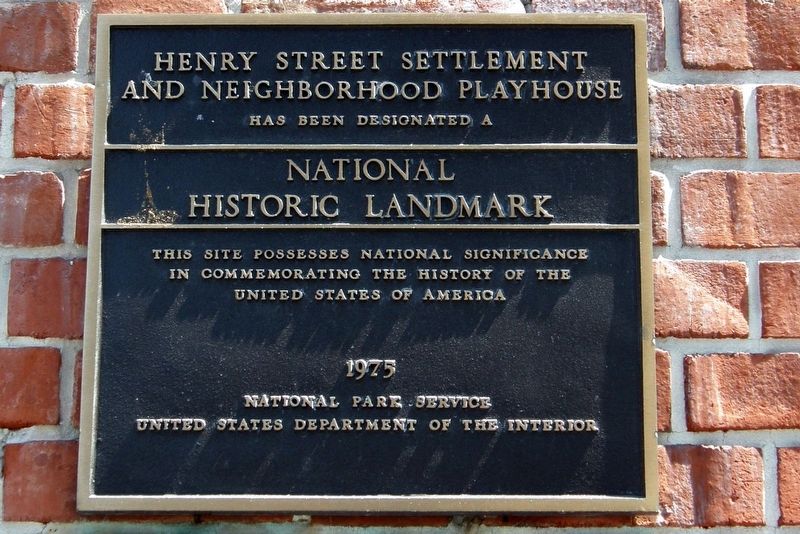 Henry Street Settlement and Neighborhood Playhouse Marker image. Click for full size.