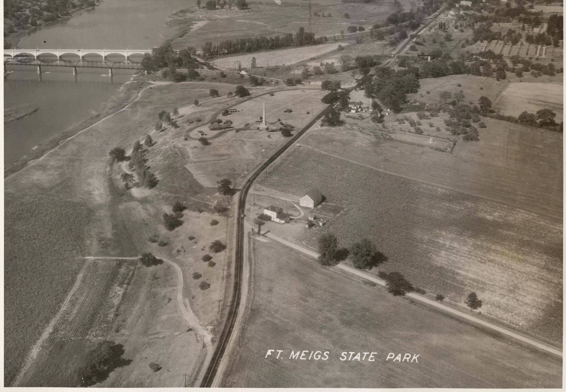 Aerial view of Fort Meigs State Memorial image. Click for full size.