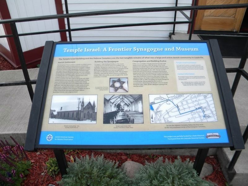Temple Israel: A Frontier Synagogue and Museum Marker image. Click for full size.