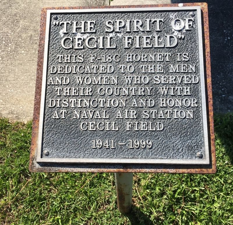 “The Spirit of Cecil Field” Marker image. Click for full size.