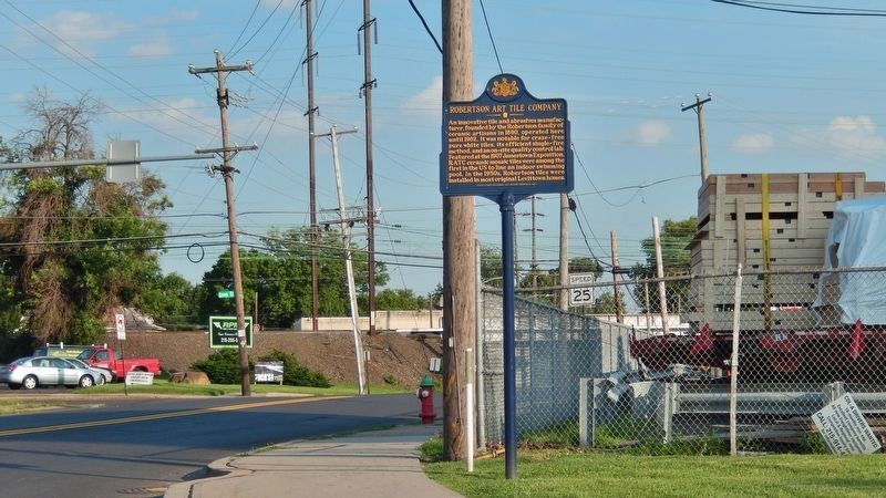 Robertson Art Tile Company Marker<br>(<i>wide view • South Pennsylvania Avenue on left</i>) image. Click for full size.