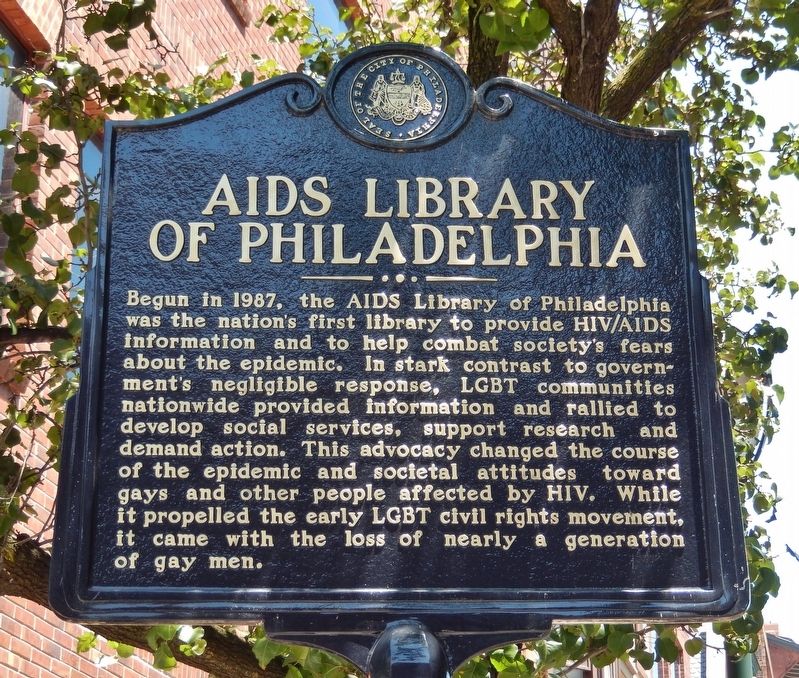 AIDS Library of Philadelphia Marker image. Click for full size.