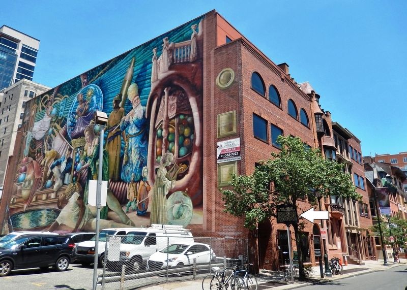 AIDS Library of Philadelphia Marker<br>(<i>wide view from Locust Street</i>) image. Click for full size.