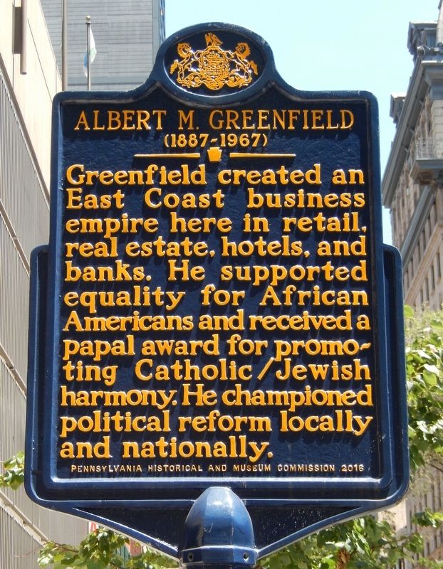 Albert M. Greenfield Marker image. Click for full size.