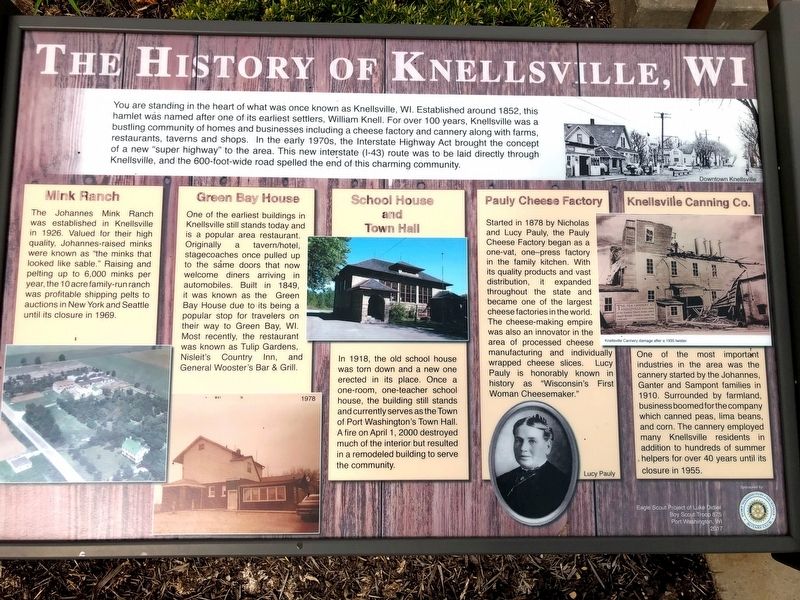 The History of Knellsville, WI Marker image. Click for full size.