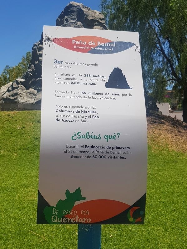 Peña de Bernal Marker. Click for full size. Peña de Bernal Marker image. Click for full size.