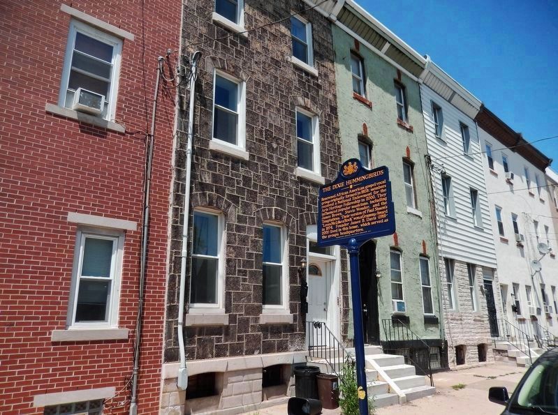 The Dixie Hummingbirds Marker<br>(<i>view looking east along College Ave � house left of marker</i>) image. Click for full size.