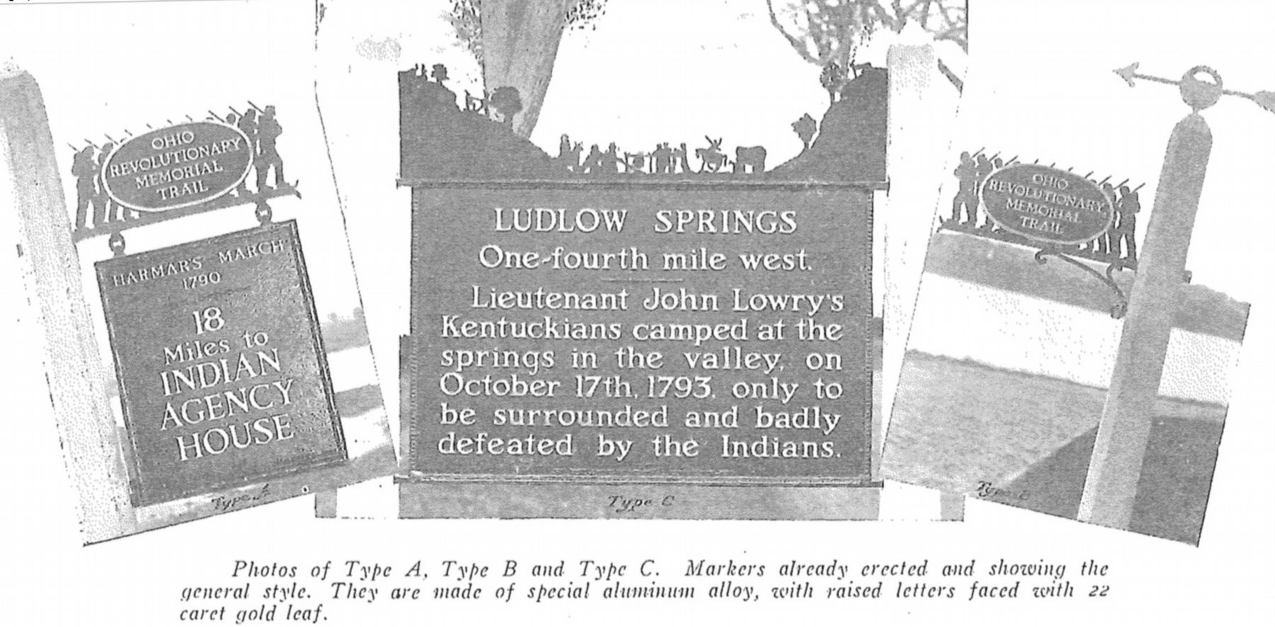 Ohio Revolutionary Memorial Commission Marker Types. Click for full size. Ohio Revolutionary Memorial Commission Marker Types image. Click for full size.