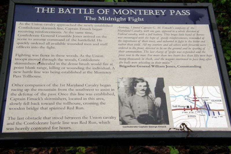 The Battle of Monterey Pass - The Midnight Battle Marker. Click for full size. The Battle of Monterey Pass - The Midnight Battle Marker image. Click for full size.