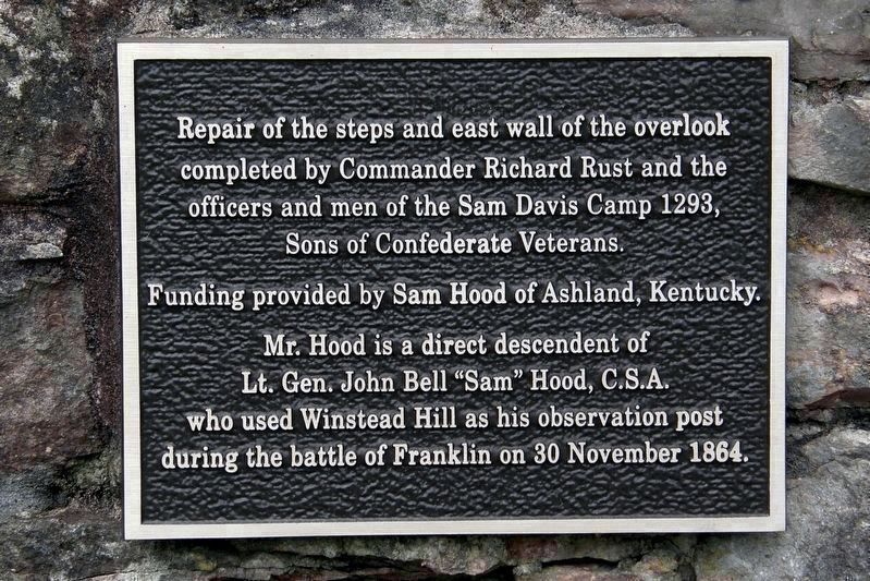 Winstead Hill Observation Post Plaque image. Click for full size.
