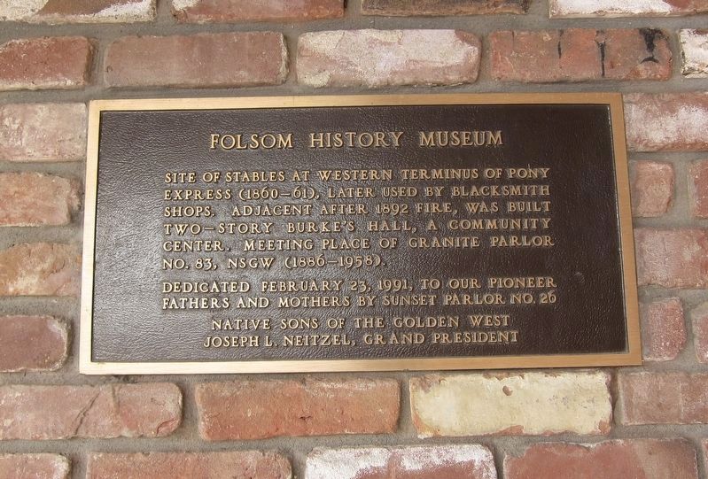 Folsom History Museum Marker image. Click for full size.