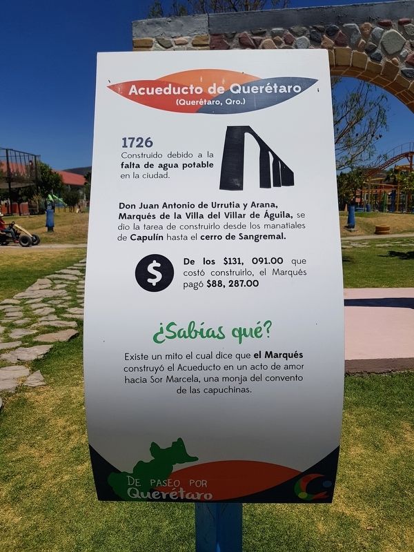 Aqueduct of Quer�taro Marker image. Click for full size.