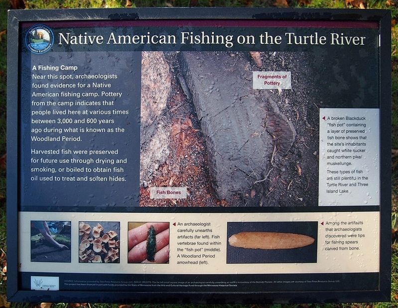 Native American Fishing on the Turtle River marker image. Click for full size.
