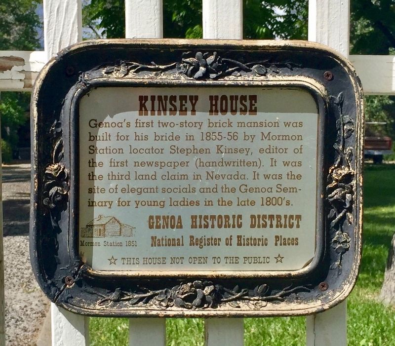 Kinsey House Marker image. Click for full size.