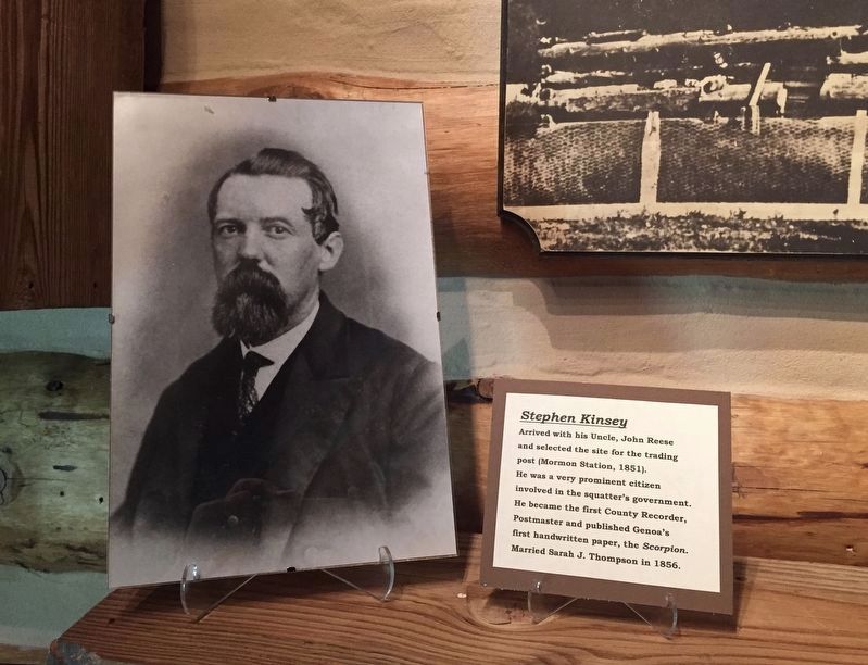Stephen Kinsey - photo in nearby Mormon Station Museum image. Click for full size.