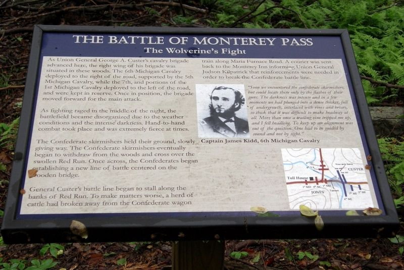 The Battle of Monterey Pass Marker. Click for full size. The Battle of Monterey Pass Marker image. Click for full size.
