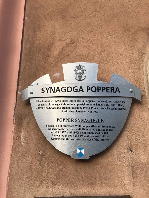 Synagoga Poppera/Popper Synagogue Marker image. Click for full size.