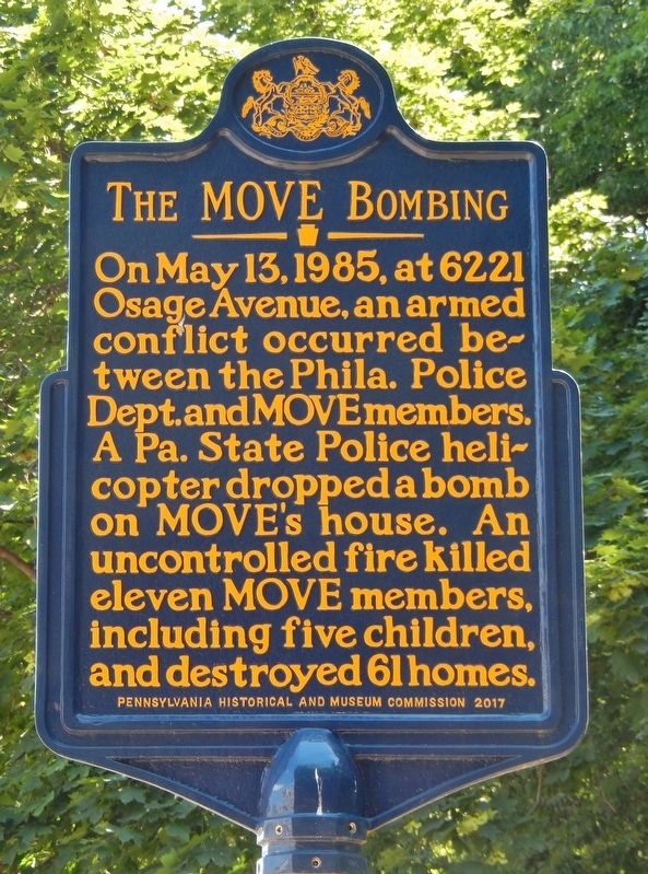 The MOVE Bombing Marker image. Click for full size.