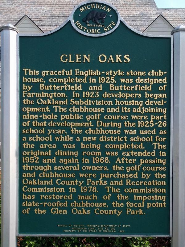 Glen Oaks Marker image. Click for full size.