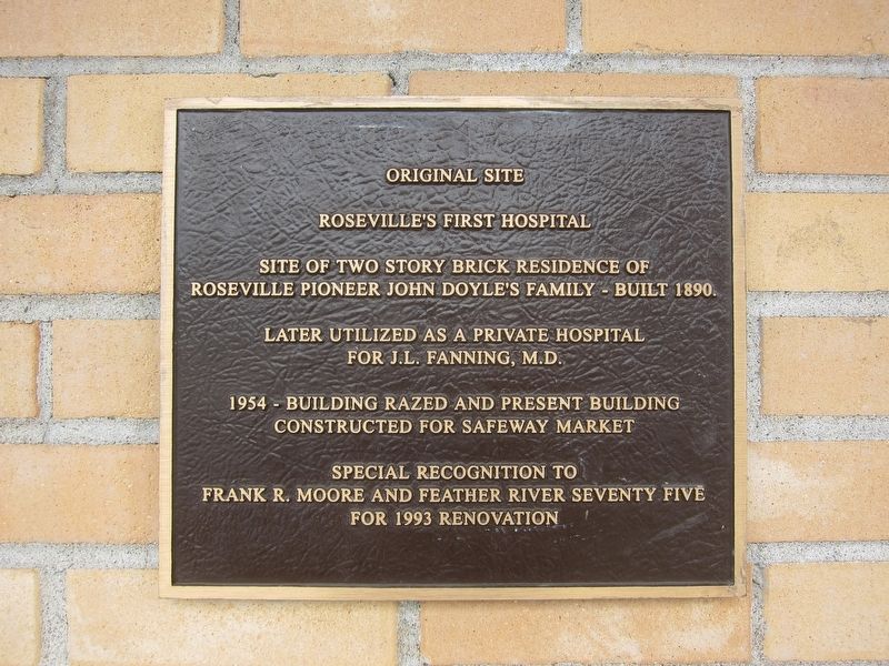 Roseville's First Hospital Marker image. Click for full size.