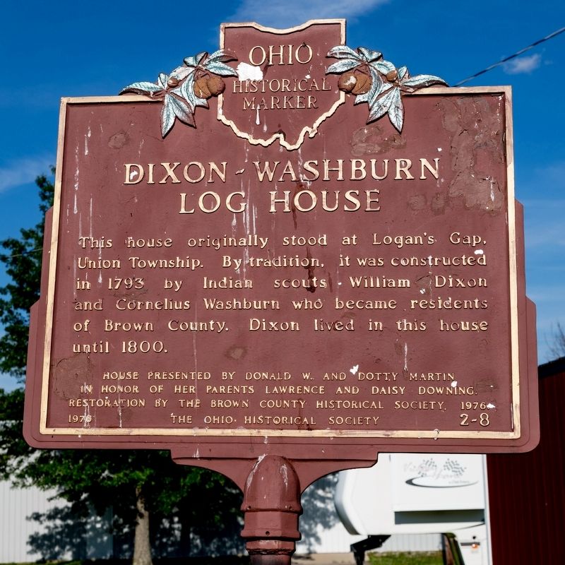 Dixon-Washburn Log House Marker. Click for full size. Dixon-Washburn Log House Marker image. Click for full size.