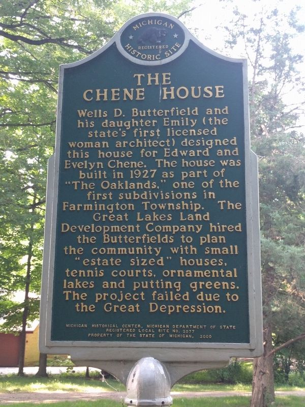 The Chene House Marker image. Click for full size.