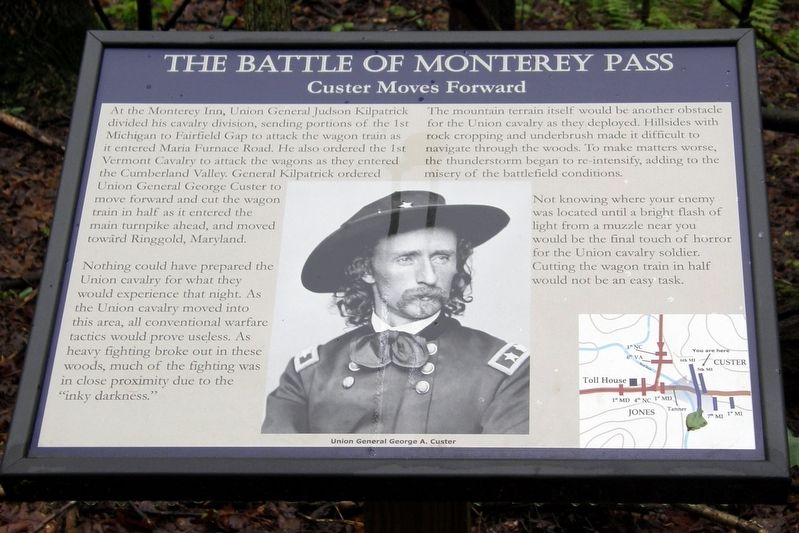 The Battle of Monterey Pass Marker. Click for full size. The Battle of Monterey Pass Marker image. Click for full size.