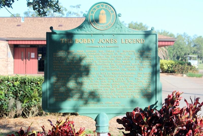 The Bobby Jones Legend Marker Side 1 image. Click for full size.