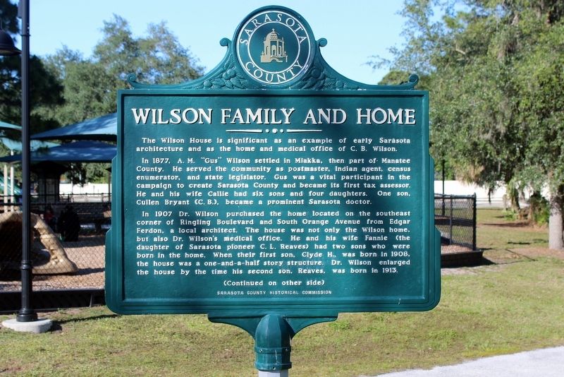 Wilson Family and Home Marker Side 1 image. Click for full size.