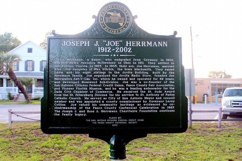 Joseph J. "Joe" Herrmann 1912-2002 side of Marker image. Click for full size.
