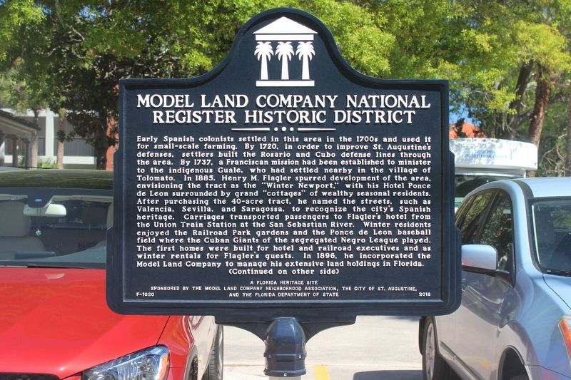 Model Land Company National Register Historic District Marker Side 1 image. Click for full size.