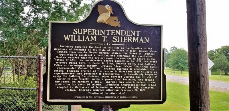 Superintendent William T. Sherman Marker image. Click for full size.