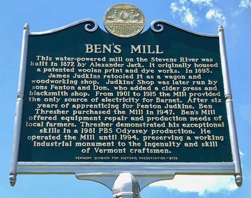 Ben's Mill Marker image. Click for full size.