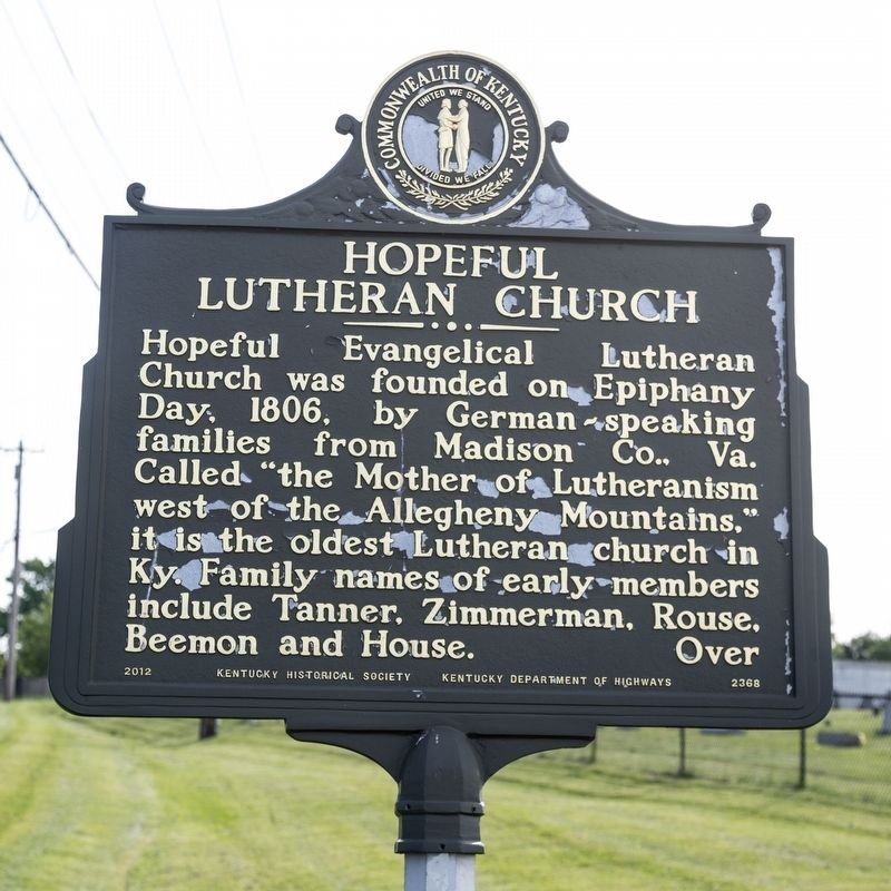 Hopeful Lutheran Church Marker image. Click for full size.