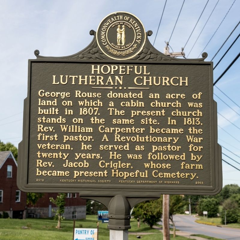 Hopeful Lutheran Church Marker reverse image. Click for full size.