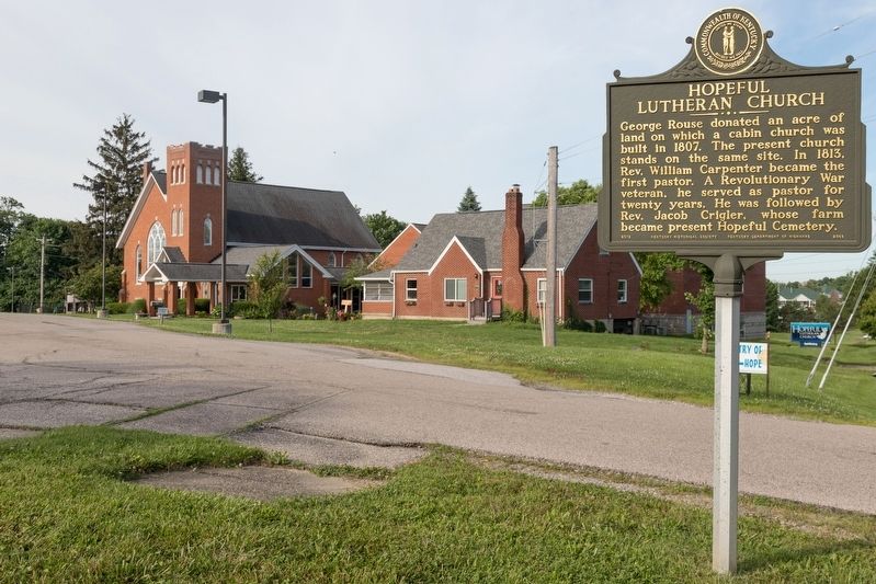 Hopeful Lutheran Church, Parsonage, and Marker image. Click for full size.