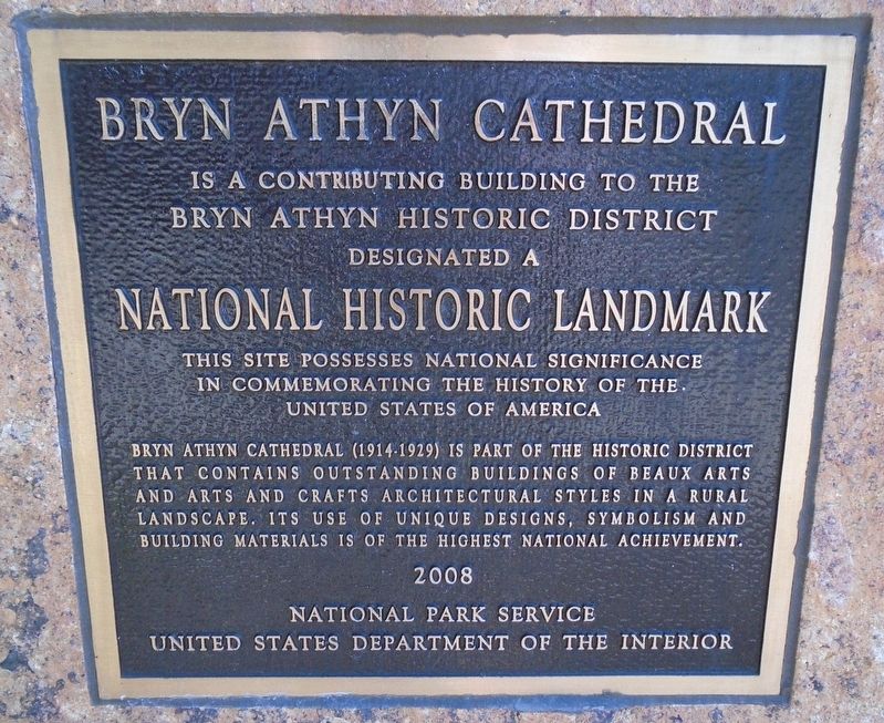 Bryn Athyn Cathedral NHL Marker image. Click for full size.