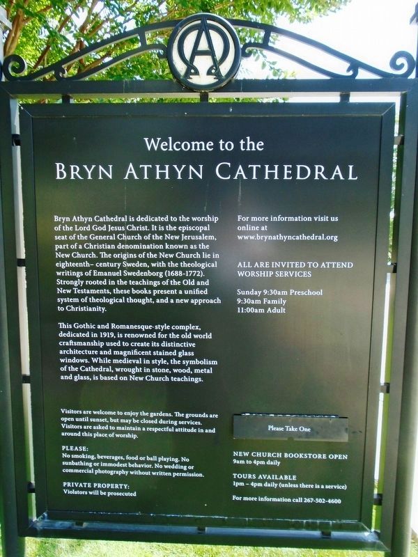 Welcome to the Bryn Athyn Cathedral Marker image. Click for full size.