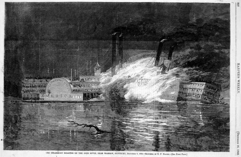 The Steamboat Disaster on the Ohio River near Warsaw, Kentucky image. Click for full size.